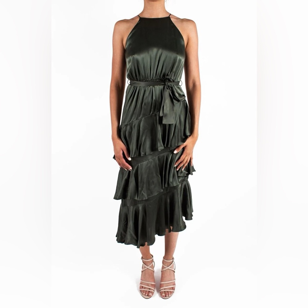 Zimmermann Espionage silk dress in hunter green